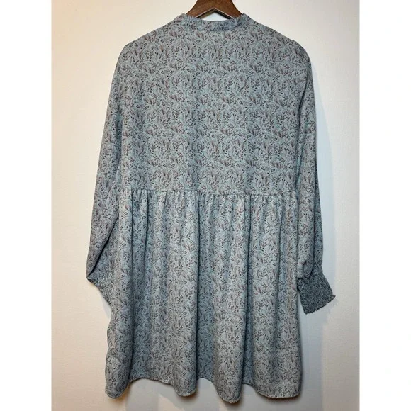 JDY ENGLISH LONG SLEEVE Peasant SMOCKED MINI FLORAL dress 34EU Medium JDYCARMEN - Picture 6 of 10